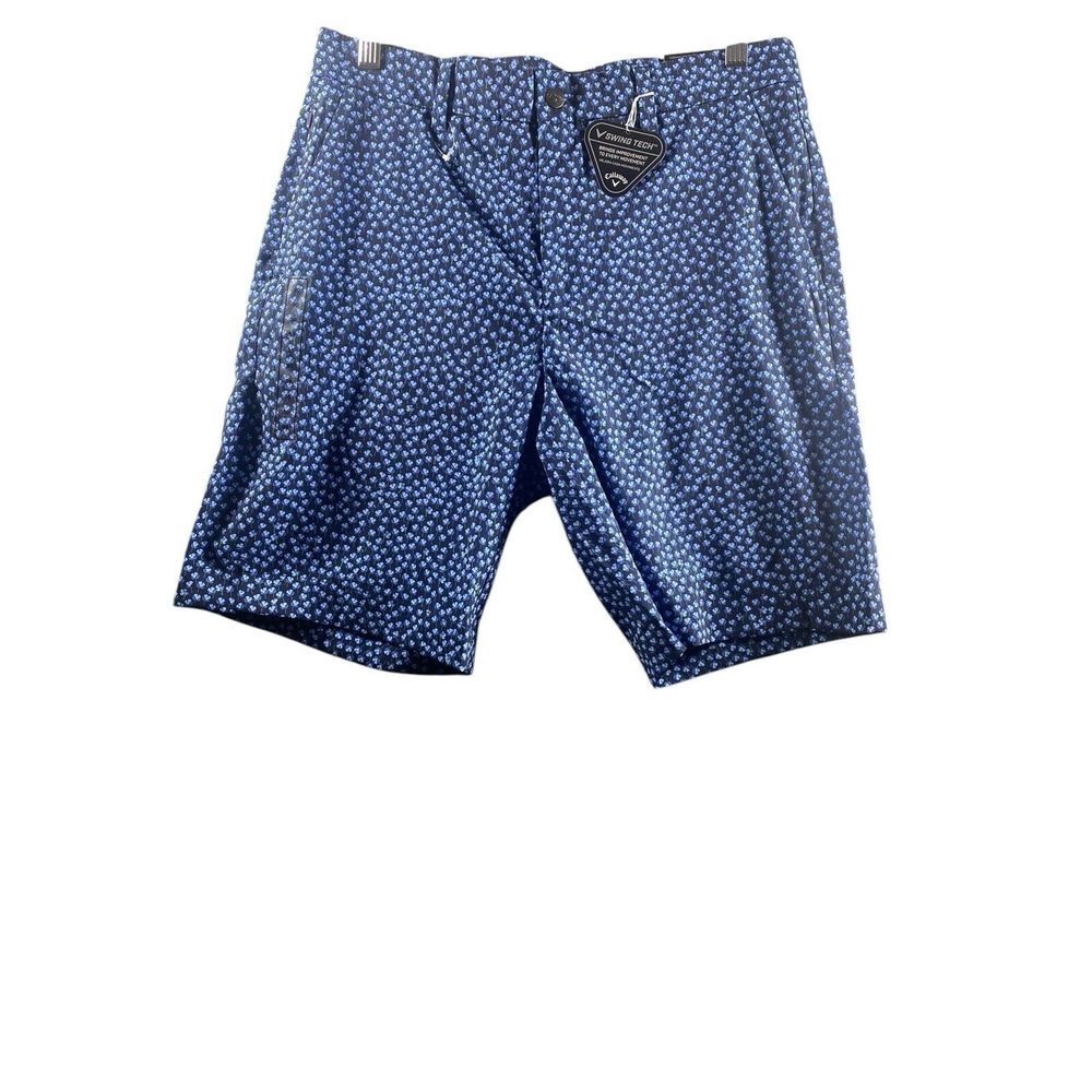 Callaway Stretch Casual Golf Shorts Navy Blue Active Waistband 9" Inseam Size 30
